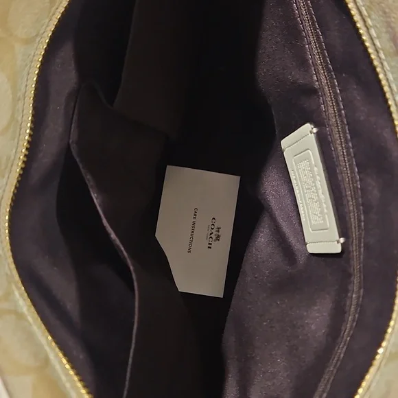 COACH F58294 Zip Top Tote In Signature Canvas Logo Khaki Chalk - Picture 6 of 12